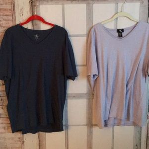 Set of two v neck t shirts